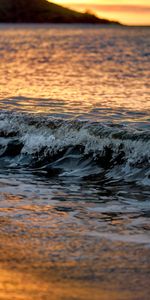 Sunset,Sea,Nature,Glare,Wave