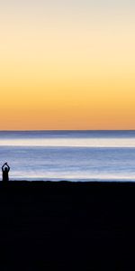 Sunset,Sea,Silhouette,Miscellanea,Miscellaneous,Loneliness,Lonely,Beach,Alone