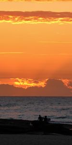 Sunset,Sea,Silhouette,Nature,Friendship,Friends