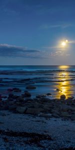 Sunset,Sea,Sun,Shore,Bank,Nature,Stones,Eclipse