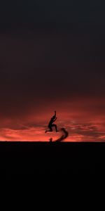 Sunset,Silhouette,Night,Dark,Bounce,Jump