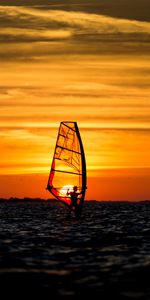 Voile,Sombre,Silhouette,Mer,Naviguer,Coucher De Soleil,Plage