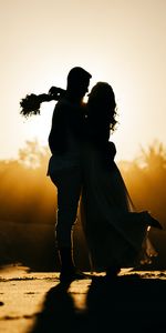 Sunset,Silhouette,Wedding,Love