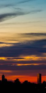 Ville,Imeuble,Bâtiment,Grattes Ciels,Sky,Gratte Ciel,Sombre,Coucher De Soleil