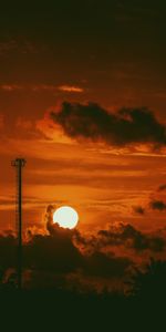 Sunset,Sky,Clouds,Dark,Moon