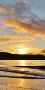 Sunset,Sky,Hill,Nature,Waves