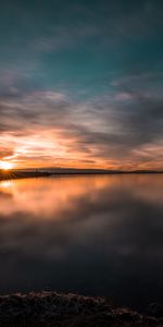 Sunset,Sky,Horizon,Lake,Nature