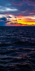 Sunset,Sky,Horizon,Nature,Waves