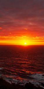 Cielo,Ondas,Horizonte,Naturaleza,Puesta Del Sol,Mar