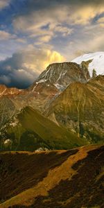 Naturaleza,Puesta Del Sol,Cielo,Montañas,Noche,Nubes,Nieve,Alivio,Espina Dorsal,Cresta,Vértice,Tops