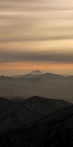 Sunset,Sky,Mountains,Fog,Dahl,Nature,Distance