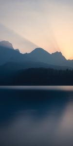 Sunset,Sky,Mountains,Lake,Light,Shine,Silence,Nature