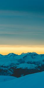 Naturaleza,Puesta Del Sol,Cielo,Montañas,Nieve,Horizonte,Cubierto De Nieve,Nevado