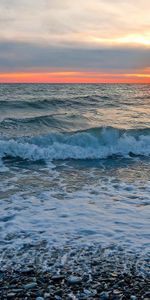 Sunset,Sky,Nature,Sea,Waves