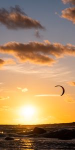 Sunset,Sky,Sea,Miscellanea,Miscellaneous,Paraglider,Paragliding