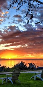 Soir,Chaises,Nature,Sky,Vue,Les Fauteuils,Rive,Coucher De Soleil,Banque,Bateaux