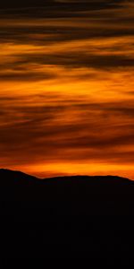 Sunset,Sky,Silhouette,Hill,Dark