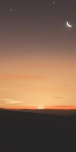 Collines,Nature,Sky,Horizon,Les Collines,Sun,Coucher De Soleil,Lune