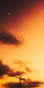 Nuages,Nature,Sky,Crépuscule,Lune,Coucher De Soleil