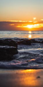 Sunset,Stones,Sea,Rocks,Nature,Glare