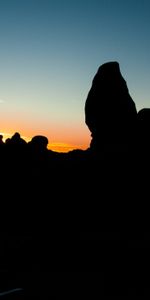 Sky,Silhouettes,Noyaux,Coucher De Soleil,Utah,Sombre