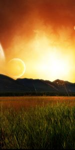 Sunset,Sun,Landscape,Sky,Planets