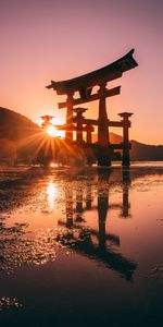 Sunset,Sun,Miscellanea,Sunlight,Shinto,Glare,Miscellaneous