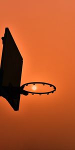 Bague De Basket Ball,Silhouette,Sun,Coucher De Soleil,Panier De Basket,Sombre