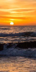 Sunset,Surf,Nature,Sea,Waves