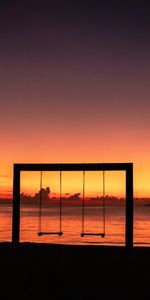 Swing,Silhouette,Sunset,Dark