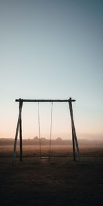 Swing,Trees,Miscellanea,Fog,Miscellaneous,Field