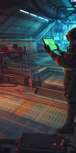 La Tablette,Tablette,Station Spatiale,Cosmonaute,Science Fiction,Art