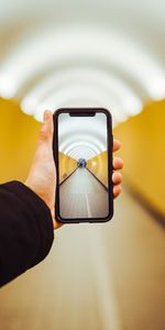 Tunnel,Main,Perspective,Téléphone,Divers