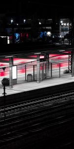 Terminal,Dark,Platform,Station,Railway,Rails