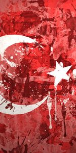 Textures,Paint,Spots,Background,Texture,Stains,Turkey,Flag