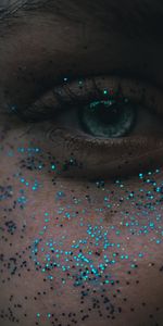 Tinsel,Sequins,Pupil,Macro,Eye,Eyelash,Eyelashes