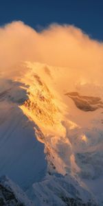 Tops,Nature,Sky,Mountains,Vertex,Fog,Snow