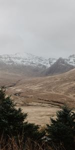 Tops,Snow Covered,Snowbound,Mountains,Vertex,Fog,Nature,Landscape