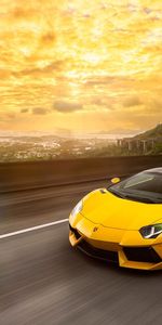 Aventador,Ламборджини (Lamborghini),Lp700 4,Движение,Желтый,Тачки (Cars)