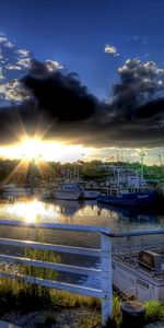 Transports,Sun,Nuages,Yachts,Sky,Mer,Paysage,Bateaux