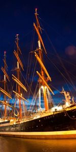 Transporte,Noche,Barcos,Mar