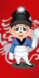 Tray,Costume,Peking Opera,Beijing Opera,Waiter,Patterns,Vector