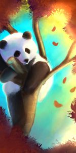 Tree,Nice,Sweetheart,Wood,Colorful,Colourful,Art,Panda