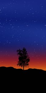 Tree,Wood,Lonely,Art,Starry Sky,Alone,Vector