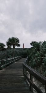 Trees,Bush,Wood,Bridge,Nature,Lighthouse,Wooden