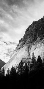 Trees,Clouds,Mountain,Bw,Chb,Nature,Black And White