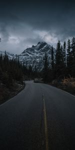 Trees,Clouds,Mountain,Landscape,Nature,Road