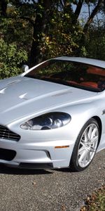 Трава,2008,Aston Martin Dbs,Белый,Деревья,Тачки (Cars),Вид Спереди,Астон Мартин (Aston Martin)