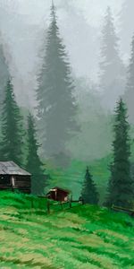 Herbe,Hutte,Arbres,Cabane,Art