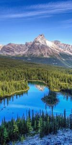 Trees,Grass,Lake,Nature,Mountains